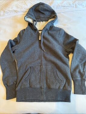 H&M Gray Zip-Up Hooded Sweatshirt
